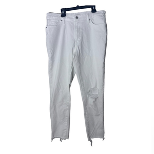 Levi’s Women’s 721 White High Rise Skinny Ankle Distressed Raw Hem‎ Jeans